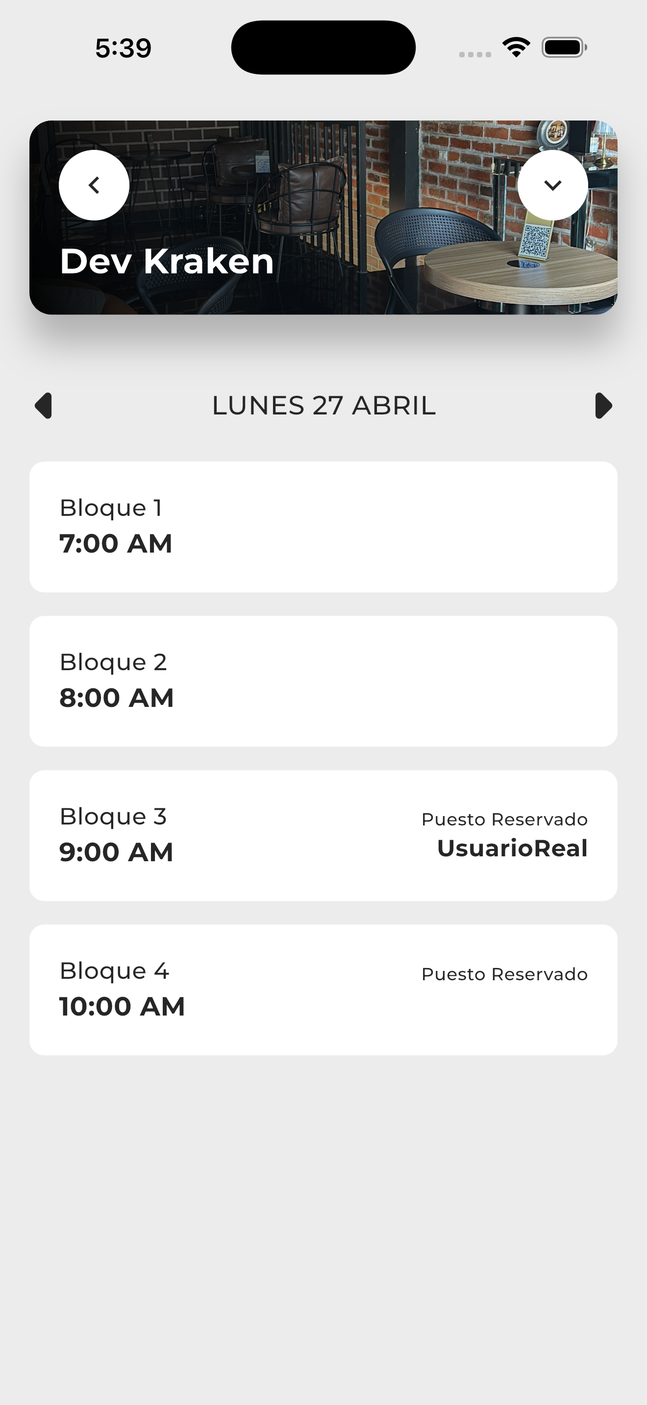 Reservar puesto